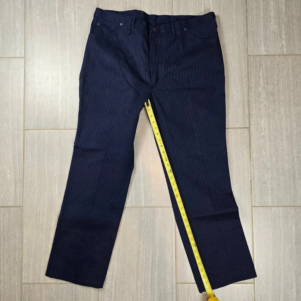 Vintage Wrangler Mens Blue Pinstriped Talon Pants Size 42 Regular NWOT